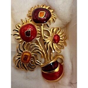 Vintage Avon Van Gogh-Inspired Enamel Brooch-IN BOX